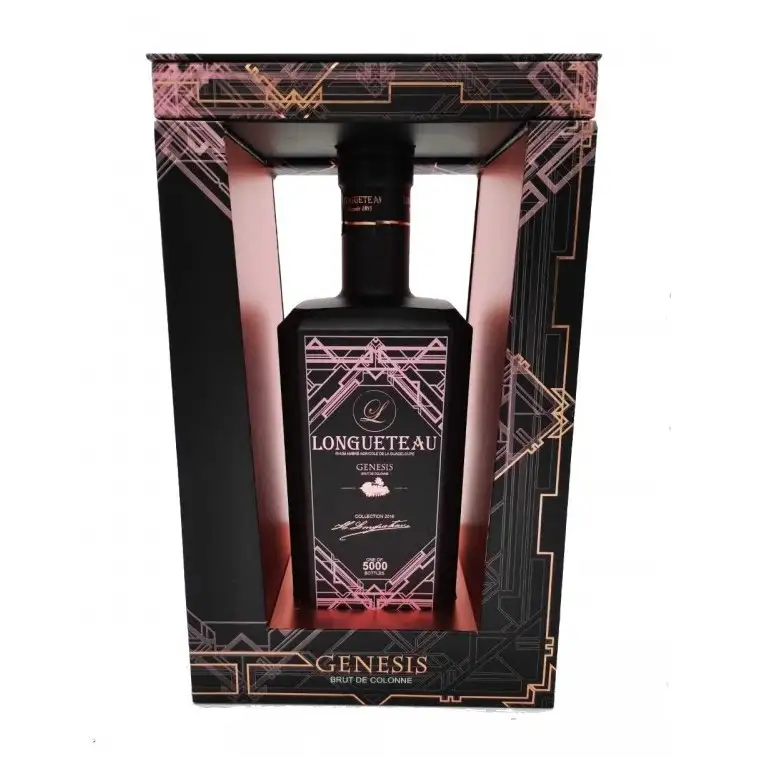 Image of the front of the bottle of the rum Genesis Collection Ambré