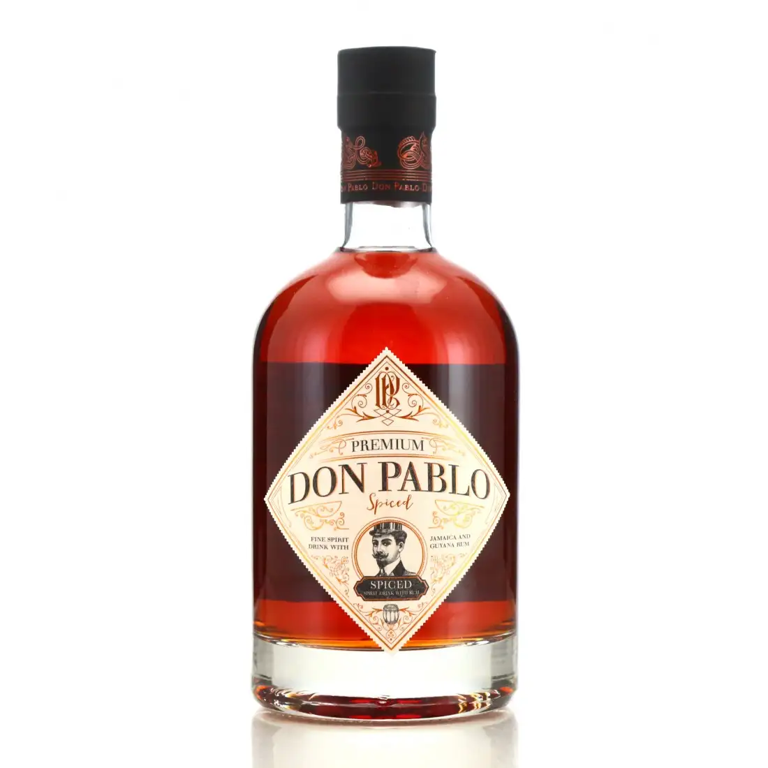 Image of the front of the bottle of the rum Don Pablo Premium Spiced