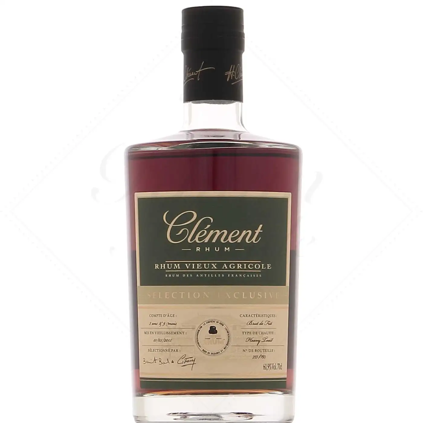 Image of the front of the bottle of the rum Clément Selection Exclusive