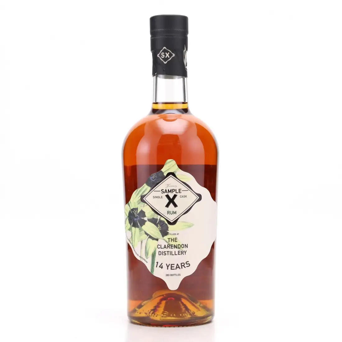 Image of the front of the bottle of the rum Sample X The Clarendon Distillery