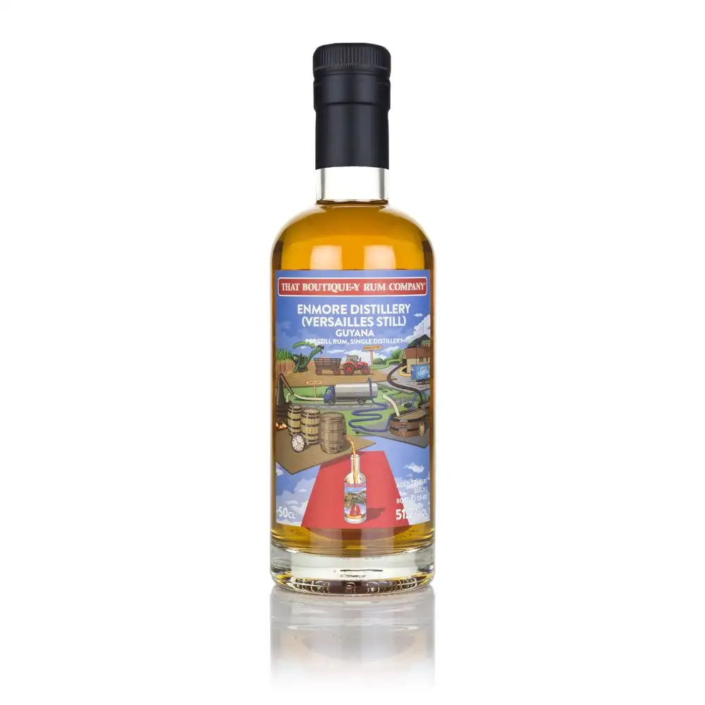 Image of the front of the bottle of the rum1990