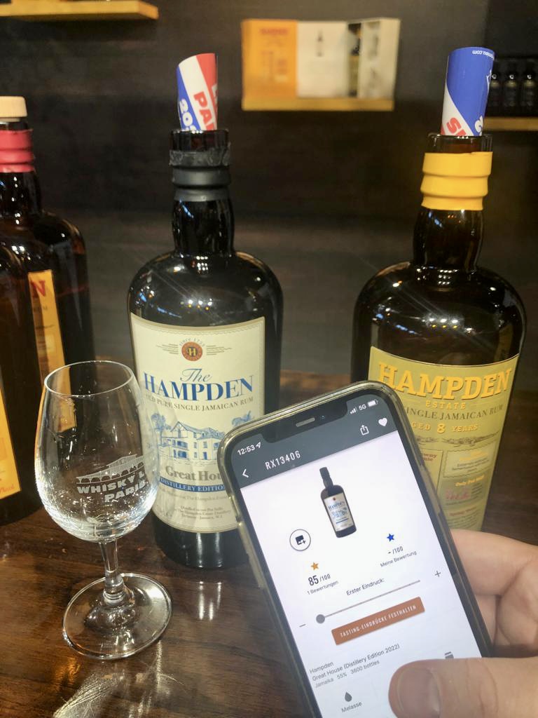 Using the RumX app at Whisky Live 2022 in Paris