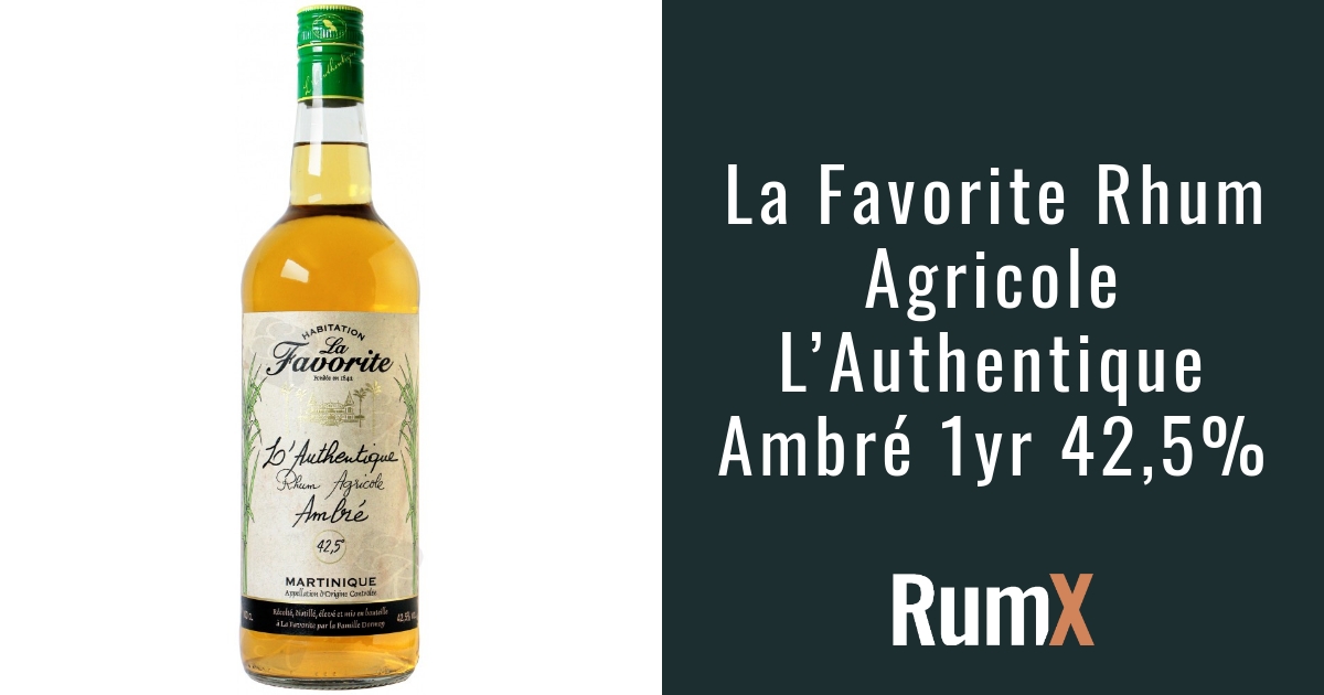 La Favorite Rhum Agricole L'Authentique Ambré 1yr 42,5%, RX11139
