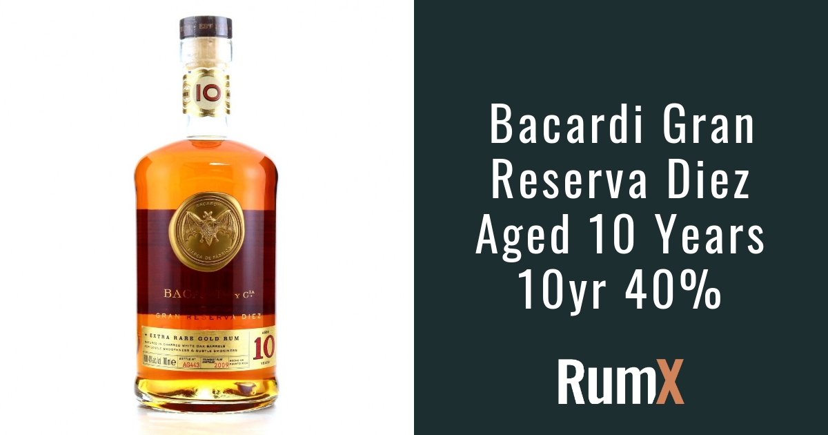 Bacardi Gran Reserva Diez Aged 10 Years 10yr 40 RX3050 RumX