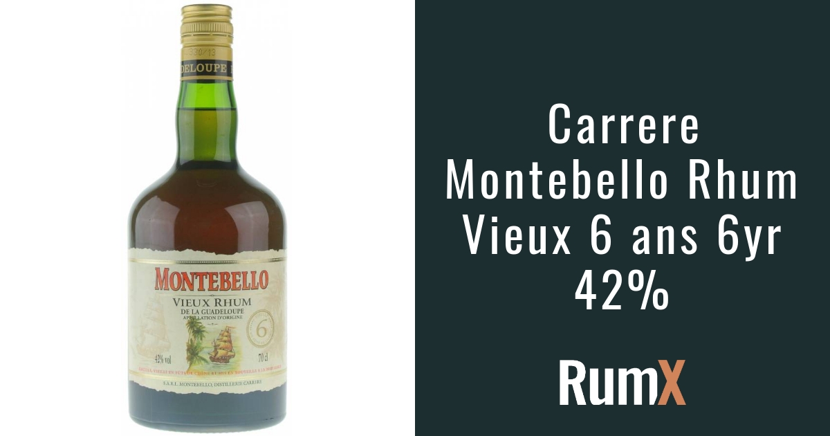 Distillerie Montebello, Rhum Vieux 6 ans Guadeloupe Rhum 70cl