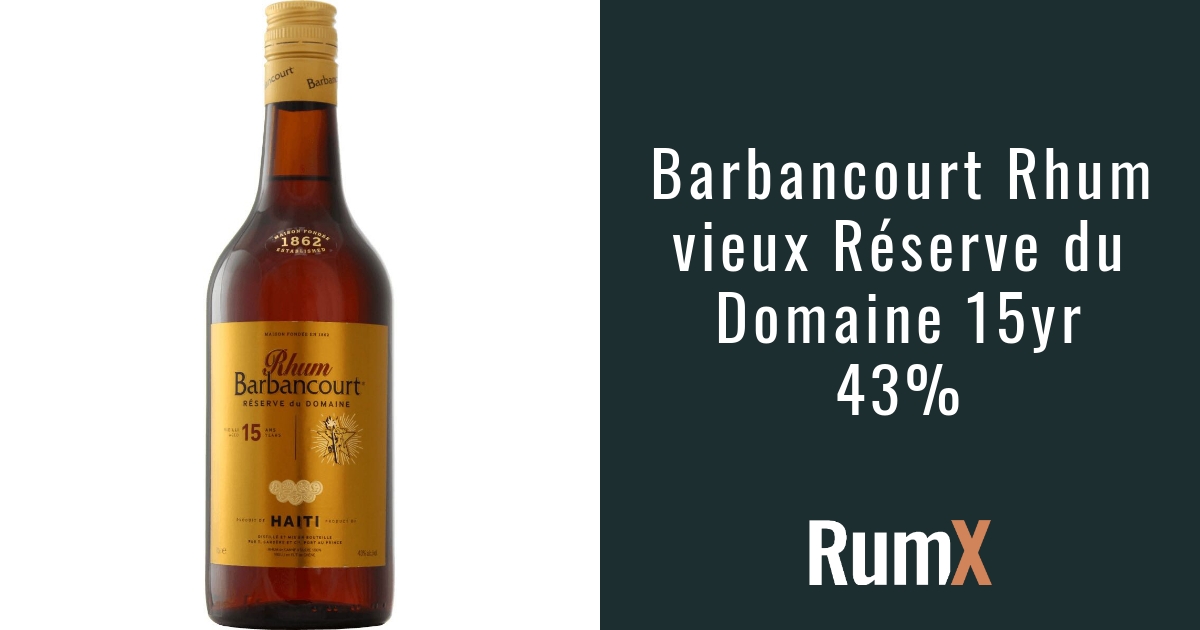 Rhum Vieux Réserve 15-Year Rum - Haiti Barbancourt RX900