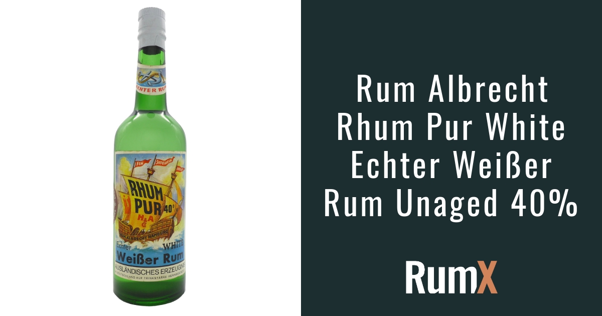 Rum Albrecht Rhum Pur White Echter Weißer Rum Unaged 40 RX15724 RumX