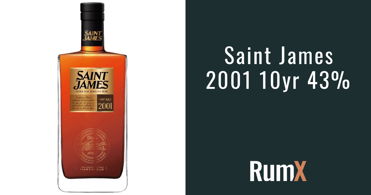 Buy Saint James 2001 10yr 43% · 31 Reviews | RumX