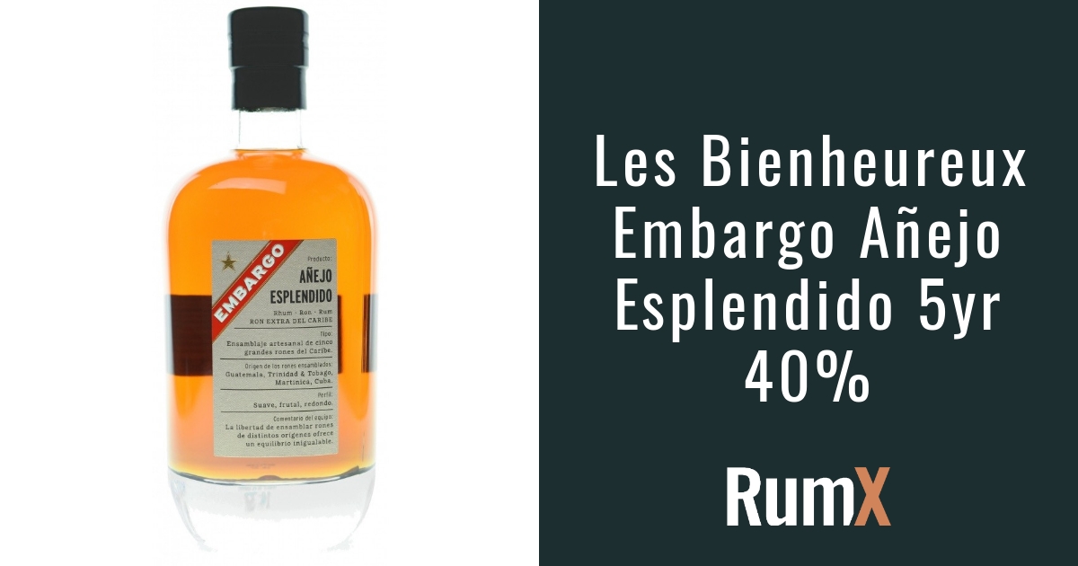 Embargo Añejo Esplendido Rum 5yr - Rating 7.0/10 RX6021