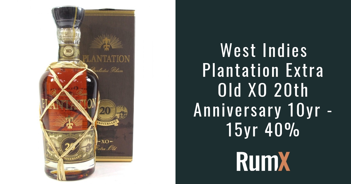 West Indies Plantation Extra Old XO 20th Anniversary 10yr West Indies Plantation Extra Old XO 20th Anniversary 10yr
