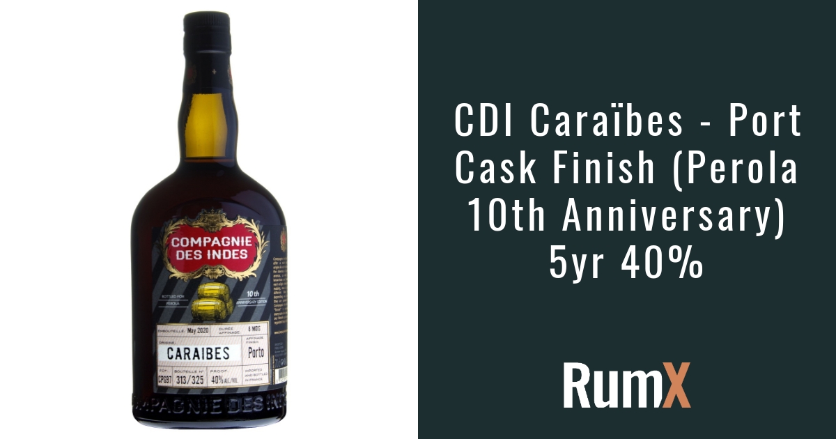 40% 10th | RX1065 Cask CDI (Perola RumX Anniversary) | 5yr Port - Finish Caraïbes