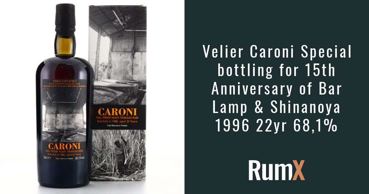 Velier Caroni Special bottling for 15th Anniversary of Bar Lamp