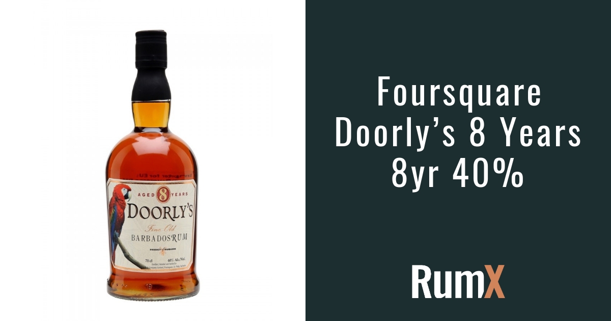 Doorly's 8 Year Rum: Rated 7.1 - Foursquare RX4127 | RumX