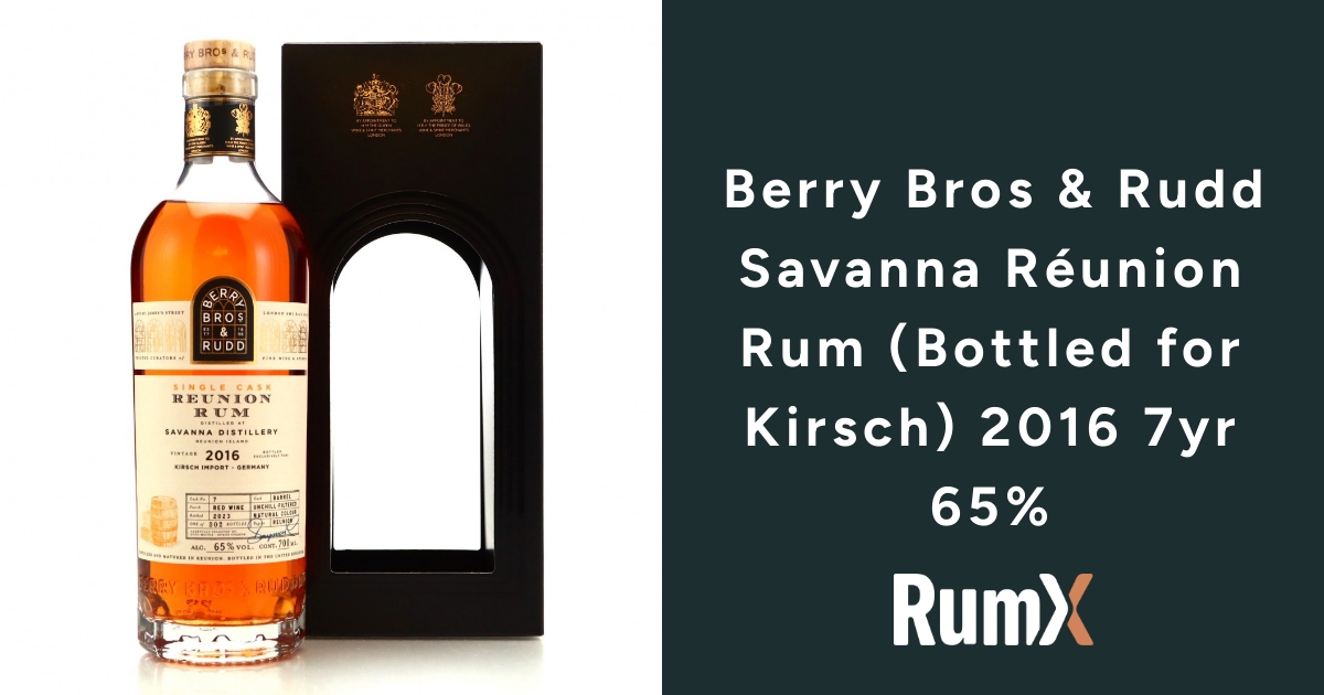 Berry Bros & Rudd Savanna Réunion Rum (Bottled for Kirsch) 2016